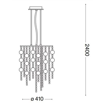 Ideal Lux - LED-Kristall-Kronleuchter an Aufhängung EVASIONE 8xG9/3W/230V d 41 cm glänzendes Chrom