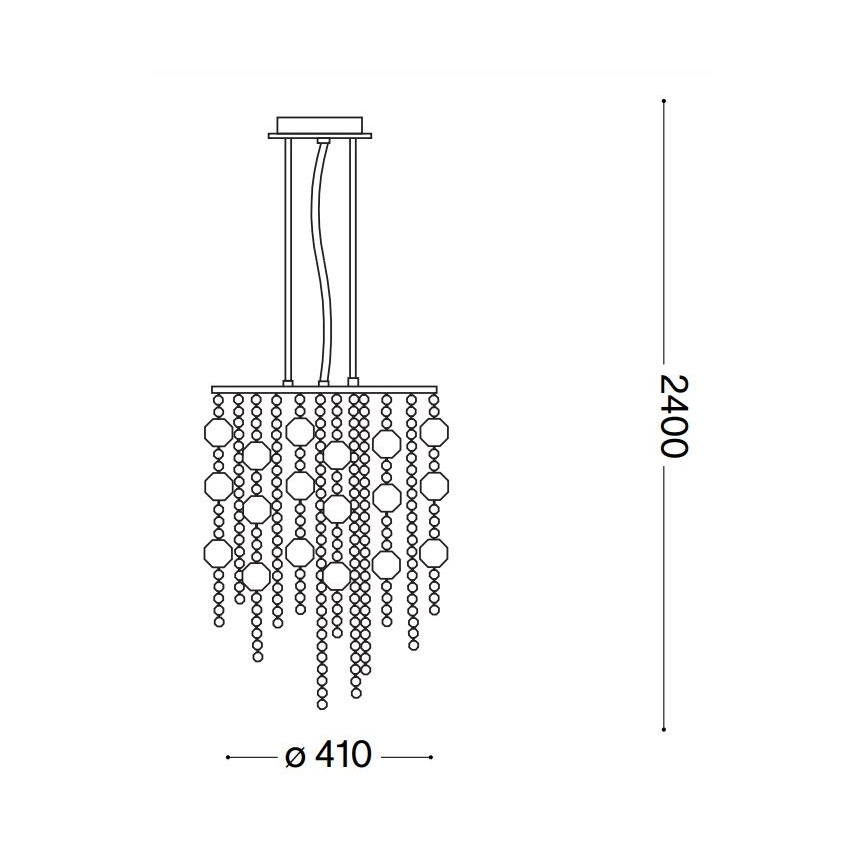 Ideal Lux - LED-Kristall-Kronleuchter an Aufhängung EVASIONE 8xG9/3W/230V d 41 cm glänzendes Chrom