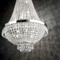 Ideal Lux - LED-Kristallkronleuchter an Kette CAESAR 9xG9/3W/230V d 45 cm glänzendes Chrom