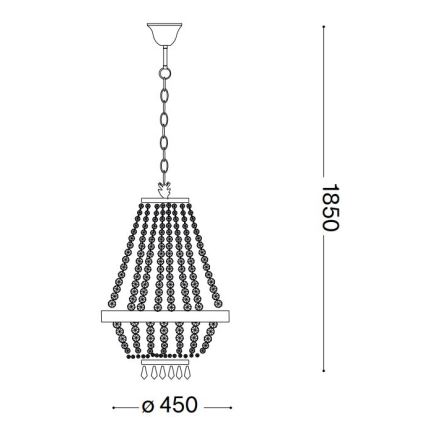 Ideal Lux - LED-Kristallkronleuchter an Kette CAESAR 9xG9/3W/230V Ø 45 cm goldfarben