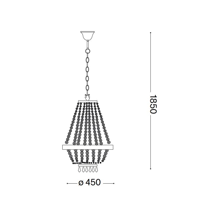 Ideal Lux - LED-Kristallkronleuchter an Kette CAESAR 9xG9/3W/230V Ø 45 cm goldfarben