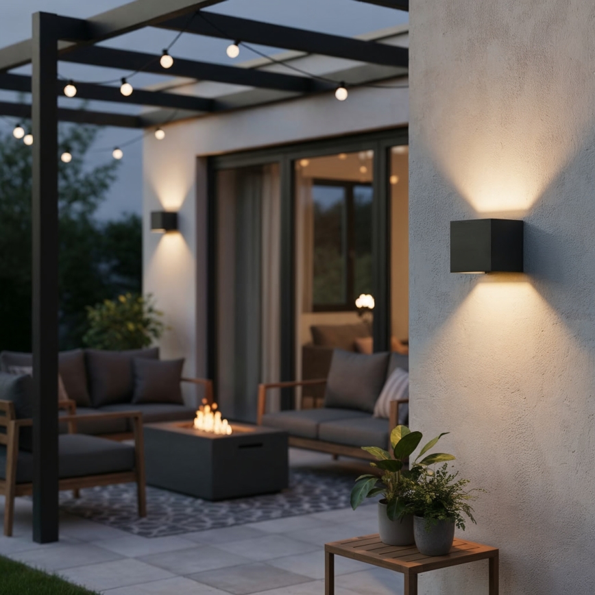 Ideal Lux - LED-Outdoor-Wandleuchte ATOM LED/12W/230V CRI 90 IP54 anthrazit