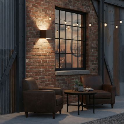 Ideal Lux - LED-Outdoor-Wandleuchte ATOM LED/12W/230V CRI 90 IP54 braun