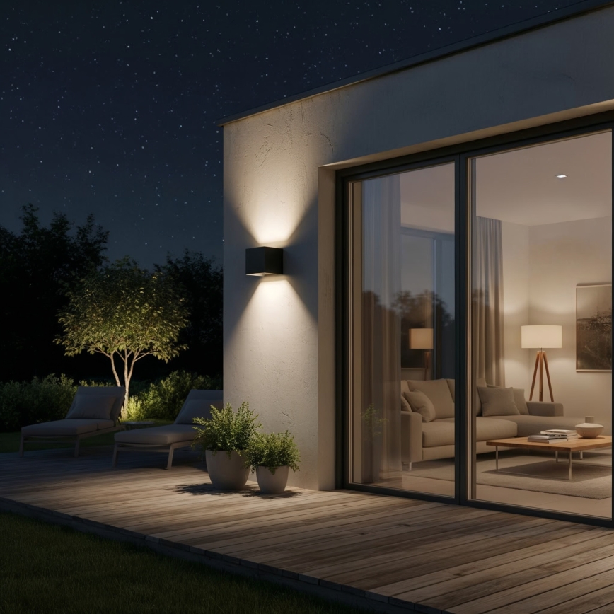 Ideal Lux - LED-Outdoor-Wandleuchte ATOM LED/12W/230V CRI 90 IP54 schwarz