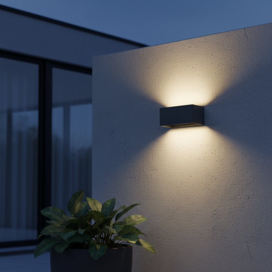 Ideal Lux - LED-Outdoor-Wandleuchte ATOM LED/25W/230V CRI 90 IP54 anthrazit