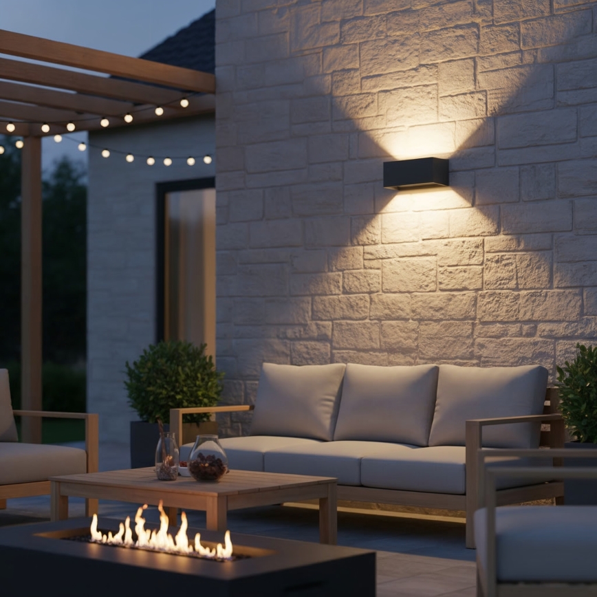 Ideal Lux - LED-Outdoor-Wandleuchte ATOM LED/25W/230V CRI 90 IP54 anthrazit