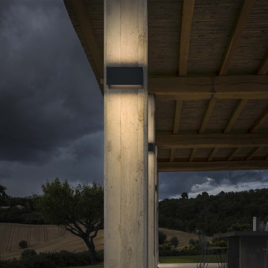 Ideal Lux - LED-Outdoor-Wandleuchte ATOM LED/25W/230V CRI 90 IP54 anthrazit