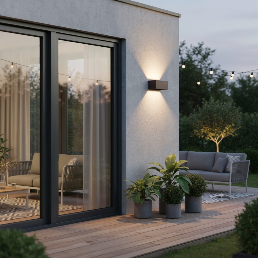 Ideal Lux - LED-Outdoor-Wandleuchte ATOM LED/25W/230V CRI 90 IP54 braun