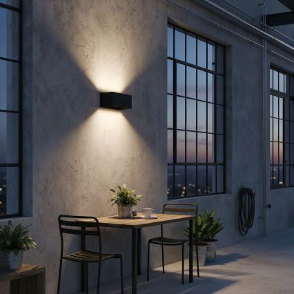 Ideal Lux - LED-Outdoor-Wandleuchte ATOM LED/25W/230V CRI 90 IP54 schwarz