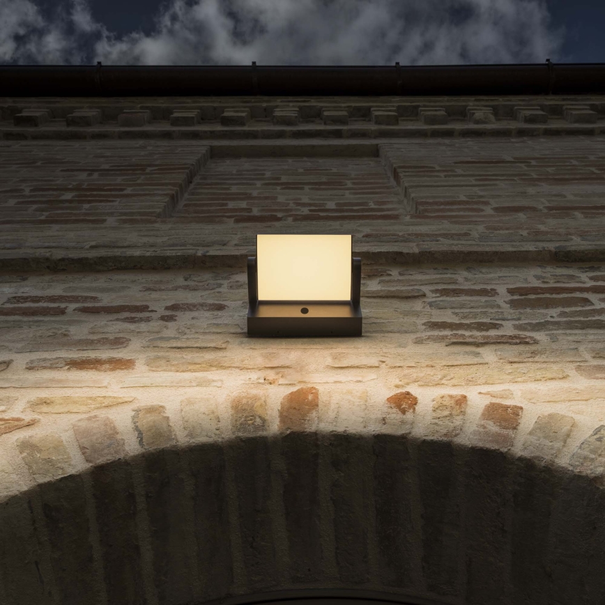Ideal Lux - LED-Outdoor-Wandleuchte mit Sensor SWIPE LED/21W/230V CRI 90 IP54 braun