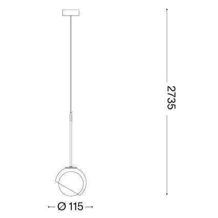 Ideal Lux - LED-Hängeleuchte an Kabel BLOOM 1xG9/3W/230V Ø 11,5 cm gold/rauchbeige