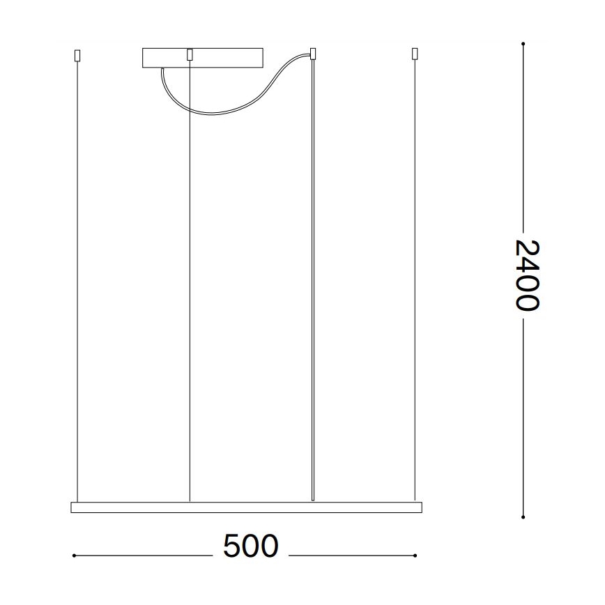 Ideal Lux - LED-Hängeleuchte an Kabel ORACLE SLIM LED/33W/230V 3000K CRI 90 50x50 cm schwarz
