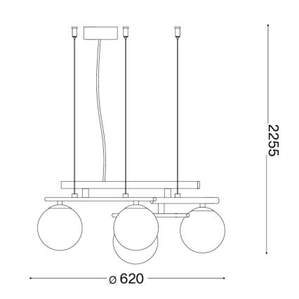 Ideal Lux - LED-Pendelleuchte an Kabel ATLAS 4xG9/3W/230V goldfarben