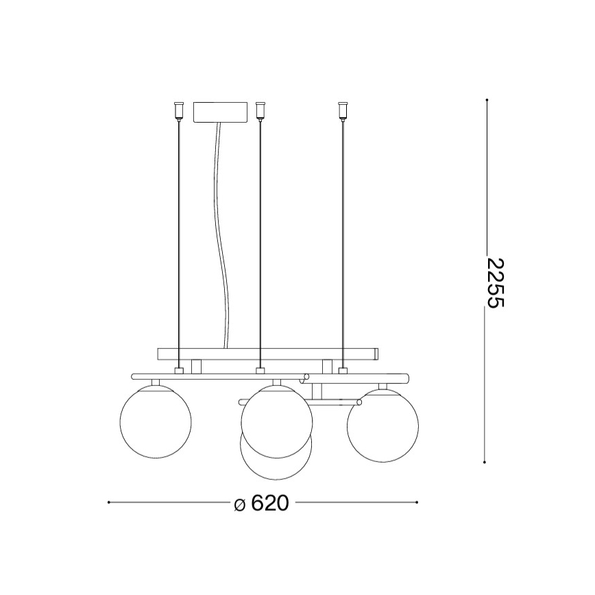 Ideal Lux - LED-Pendelleuchte an Kabel ATLAS 4xG9/3W/230V schwarz