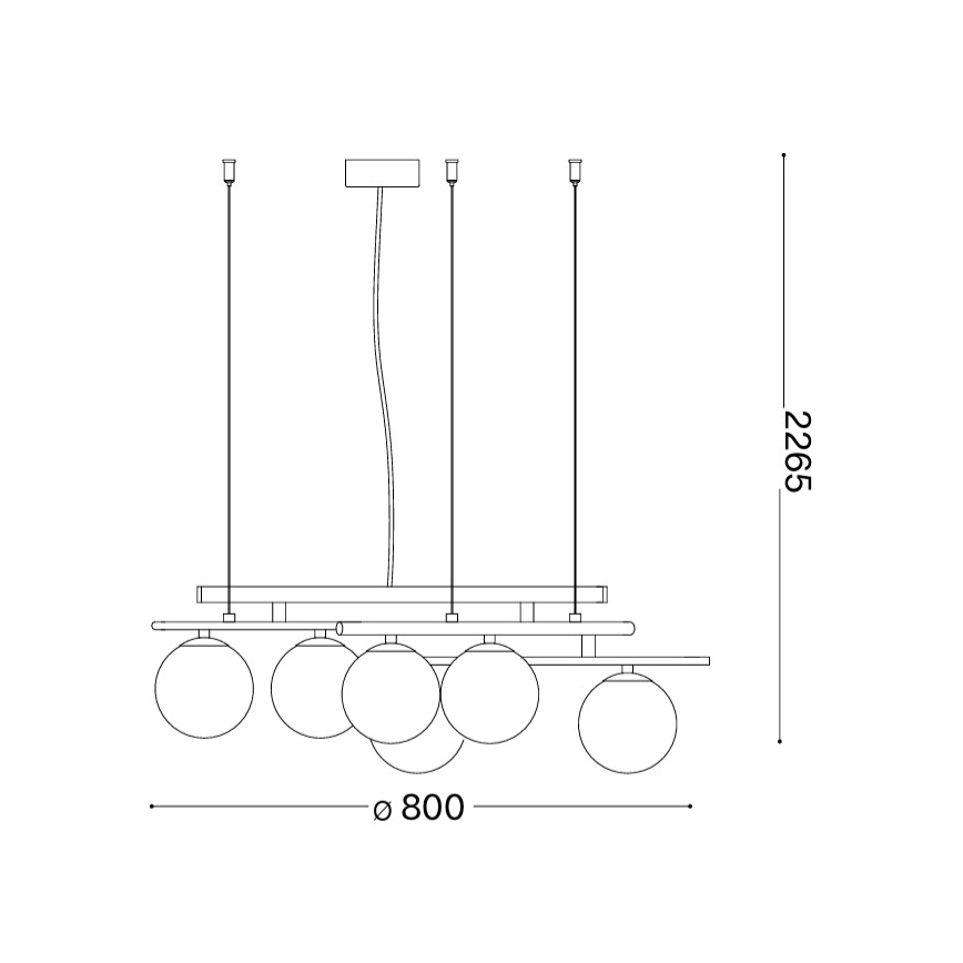 Ideal Lux - LED-Pendelleuchte an Kabel ATLAS 6xG9/3W/230V schwarz