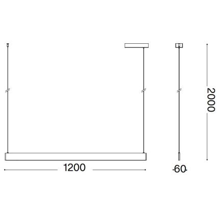 Ideal Lux - LED-Pendelleuchte an Kabel DESK LED/36W/230V 120 cm CRI 90 weiß
