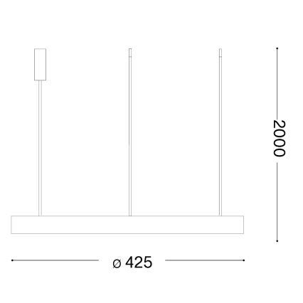 Ideal Lux - LED-Pendelleuchte an Seil GEMINI LED/36W/230V 4000K Ø 42,5 cm CRI 90 Messing