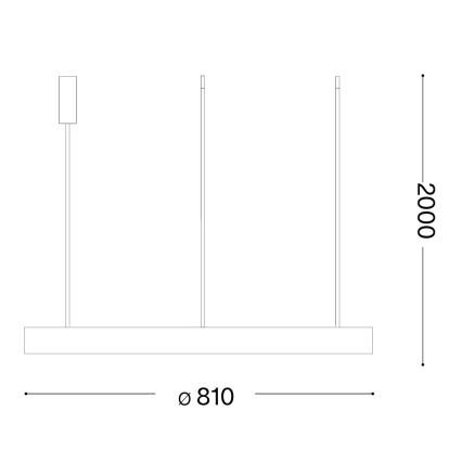 Ideal Lux - LED-Pendelleuchte an Kabel GEMINI LED/56W/230V 2700K Ø 81 cm CRI 90 Messing