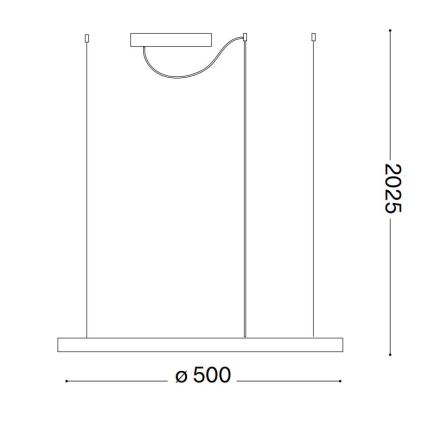 Ideal Lux - LED dimmbare Pendelleuchte an Kabel ORACLE SLIM LED/28W/230V 3000K CRI 90 Ø 50 cm weiß