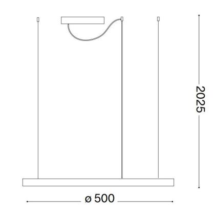 Ideal Lux - LED-Pendelleuchte an Kabel ORACLE SLIM LED/29W/230V 3000K CRI 90 Ø 50 cm schwarz