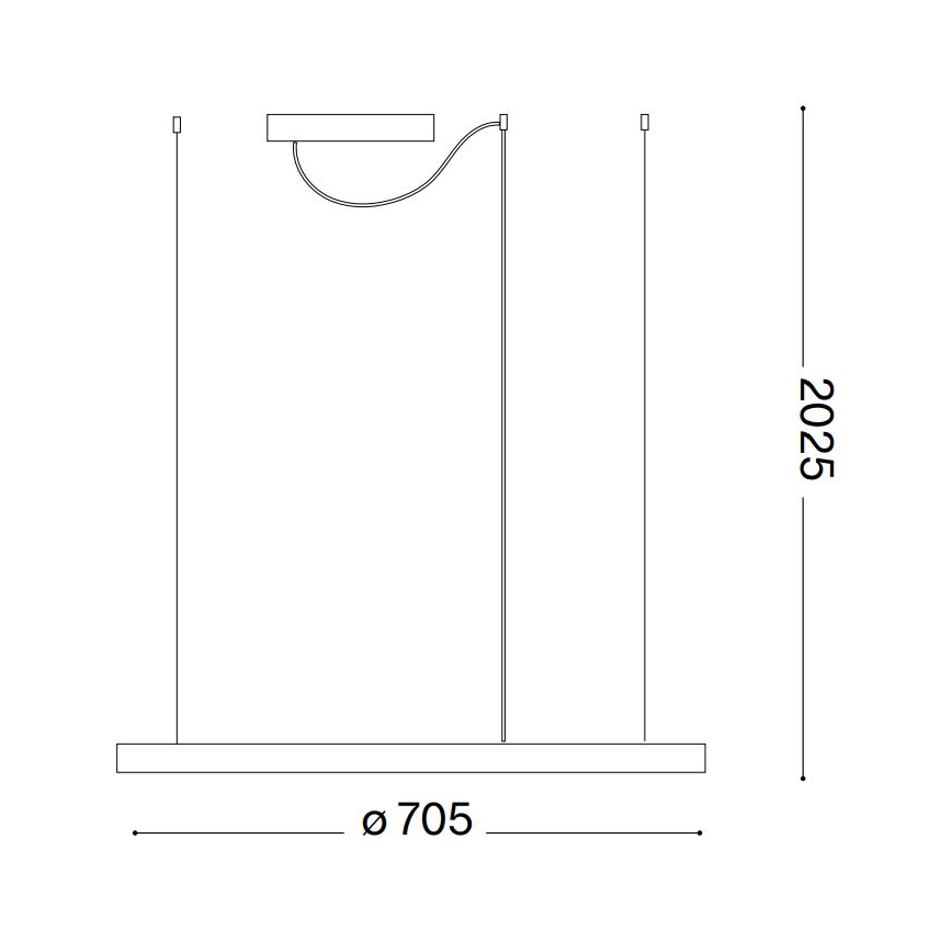 Ideal Lux - LED-Hängeleuchte an Kabel ORACLE SLIM LED/37W/230V 2700K CRI 90 Ø 70 cm weiß