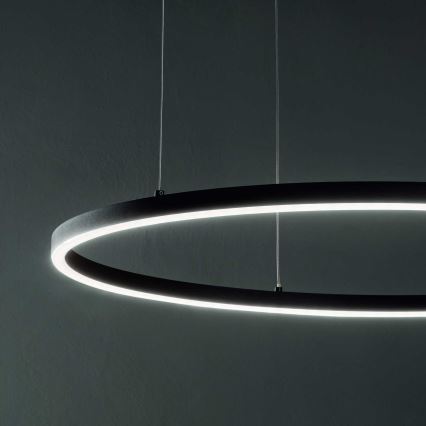 Ideal Lux - LED-Pendelleuchte mit Kabelaufhängung ORACLE SLIM LED/37W/230V 3000K CRI 90 Ø 70 cm schwarz