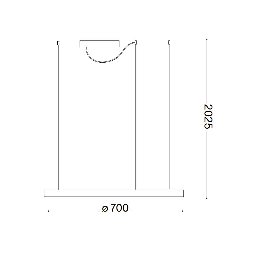 Ideal Lux - dimmbare LED-Pendelleuchte ORACLE SLIM LED/40W/230V 3000K CRI 90, Ø 70 cm, weiß