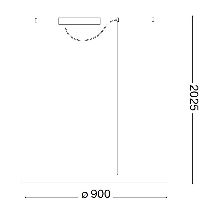 Ideal Lux - ORACLE SLIM LED, dimmbare Pendelleuchte mit Seilaufhängung, 42 W, 230 V, 3000 K, CRI 90, Ø 90 cm, weiß