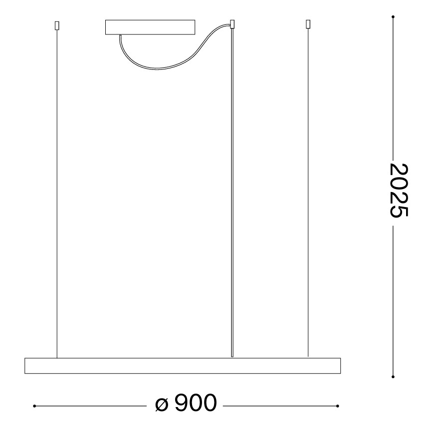 Ideal Lux - LED Pendelleuchte an Kabel ORACLE SLIM LED/53W/230V 3000K CRI 90 Ø 90 cm goldfarben