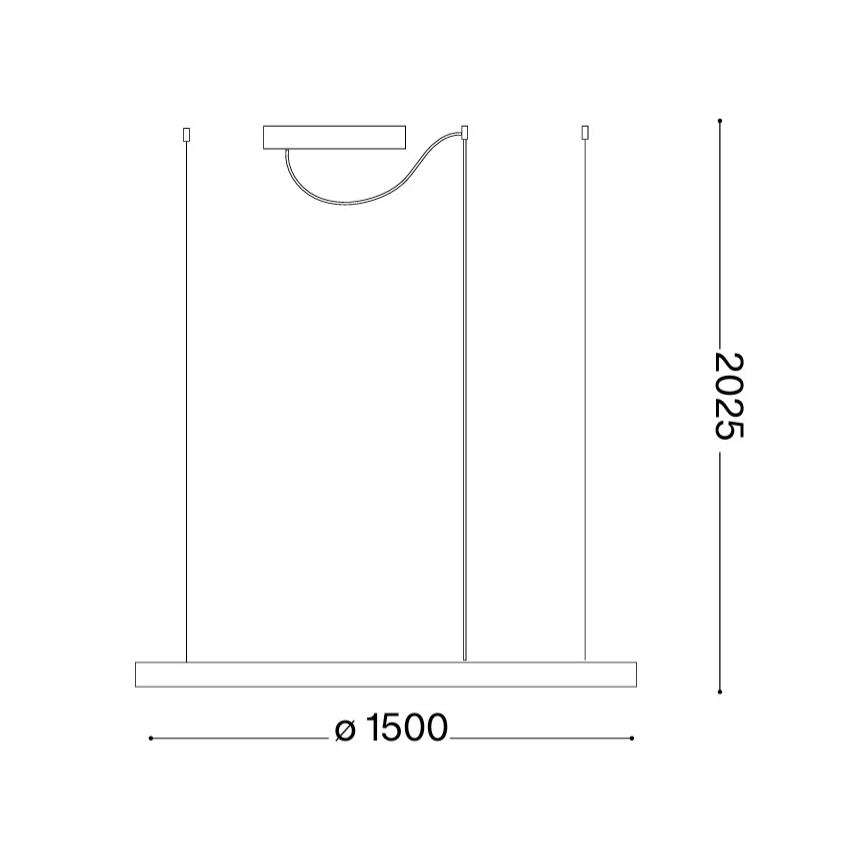 Ideal Lux - LED-Pendelleuchte an Kabel ORACLE SLIM LED/83W/230V 4000K Ø 150 cm goldfarben