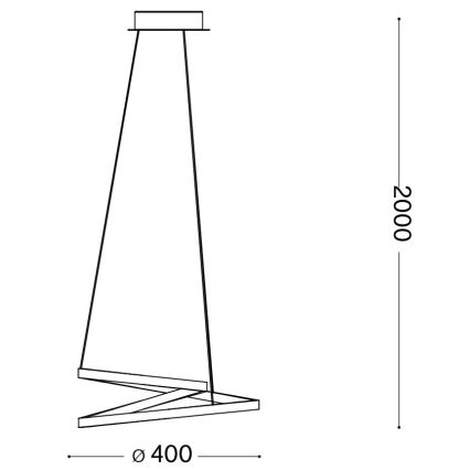 Ideal Lux - LED-Pendelleuchte an Kabel OZ LED/38W/230V Ø 40 cm CRI 90 goldfarben