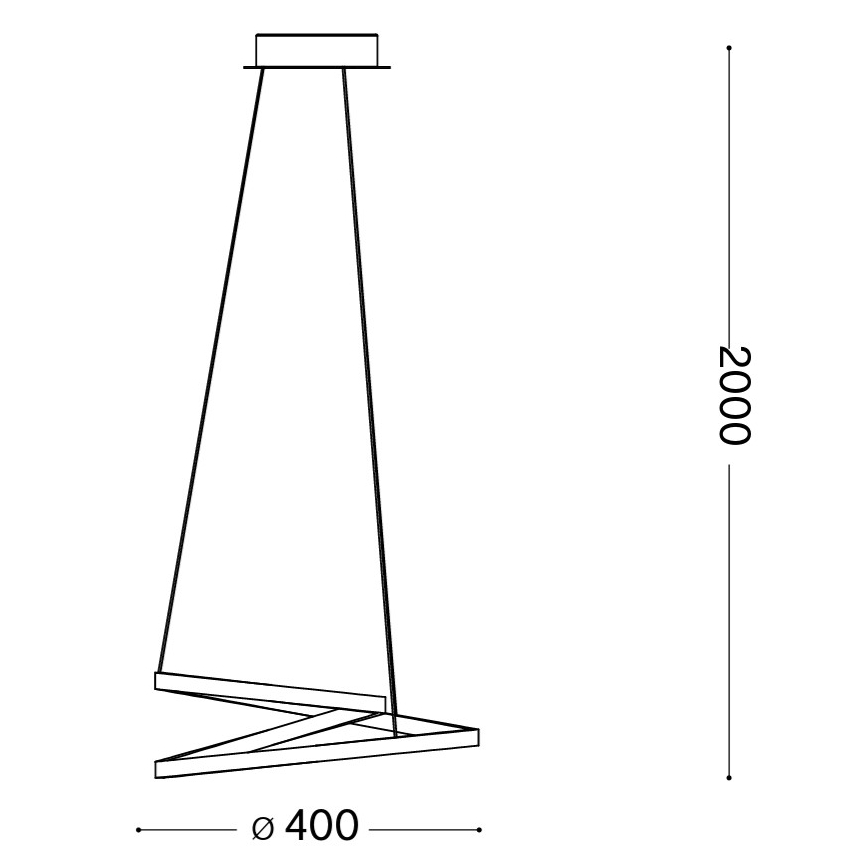 Ideal Lux - LED-Pendelleuchte an Kabel OZ LED/38W/230V Ø 40 cm CRI 90 goldfarben