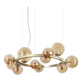 Ideal Lux - LED-Pendelleuchte an Kabel PERLAGE 11xG9/3W/230V Ø 73 cm gold/rauchbeige