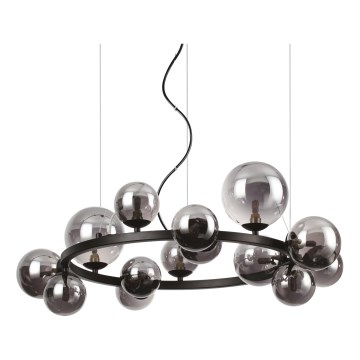 Ideal Lux - LED-Pendelleuchte an Kabel PERLAGE 14xG9/3W/230V Ø 85 cm schwarz/rauchschwarz