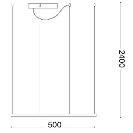Ideal Lux - LED-Pendelleuchte mit Seilabhängung ORACLE SLIM LED/33W/230V 3000K CRI 90 50x50 cm goldfarben