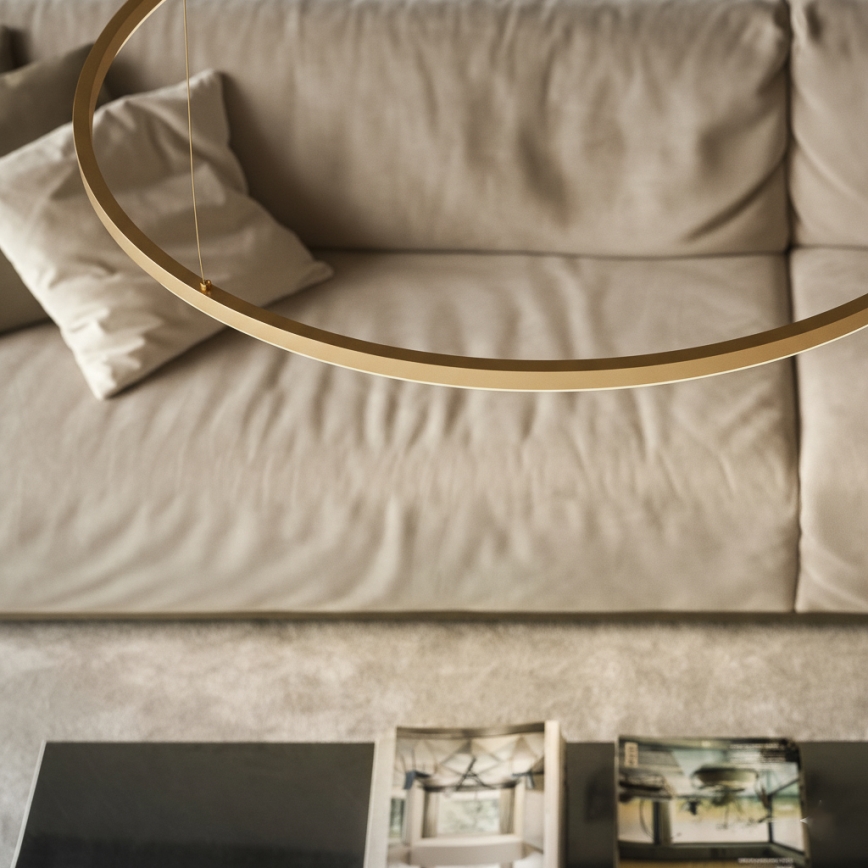 Ideal Lux - LED-Hängeleuchte an Seil ORACLE SLIM LED/37W/230V 3000K CRI 90 Ø 70 cm, goldfarben