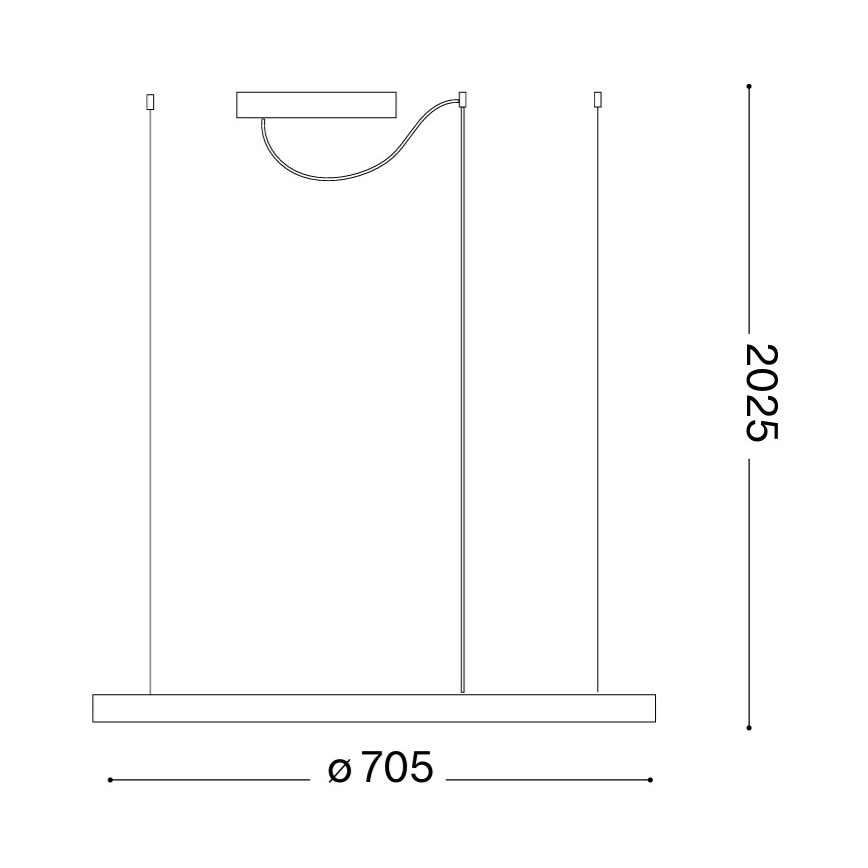 Ideal Lux - LED-Hängeleuchte an Seil ORACLE SLIM LED/37W/230V 3000K CRI 90 Ø 70 cm, goldfarben