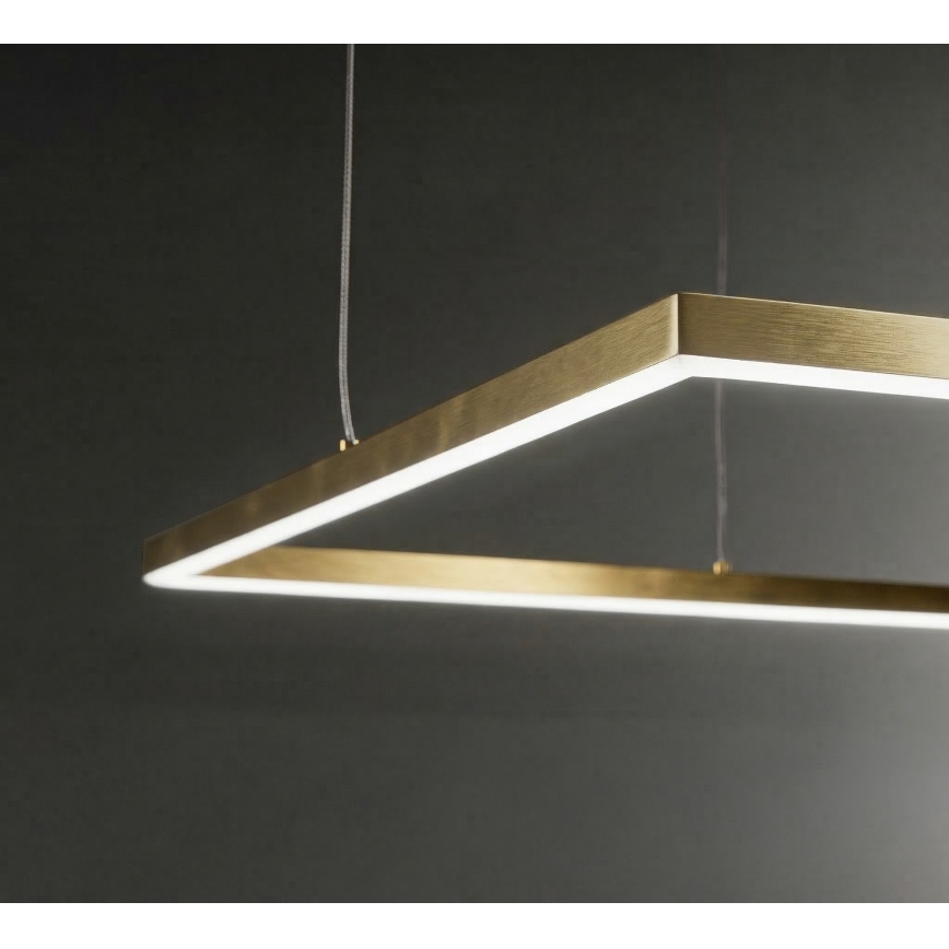 Ideal Lux - LED-Pendelleuchte an Seil ORACLE SLIM LED/44W/230V 3000K CRI 90 70x70 cm goldfarben