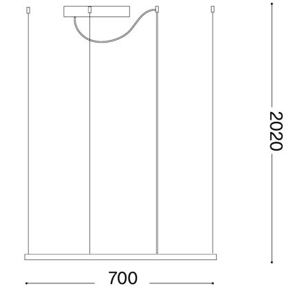 Ideal Lux - LED-Pendelleuchte an Seil ORACLE SLIM LED/44W/230V 3000K CRI 90 70x70 cm goldfarben