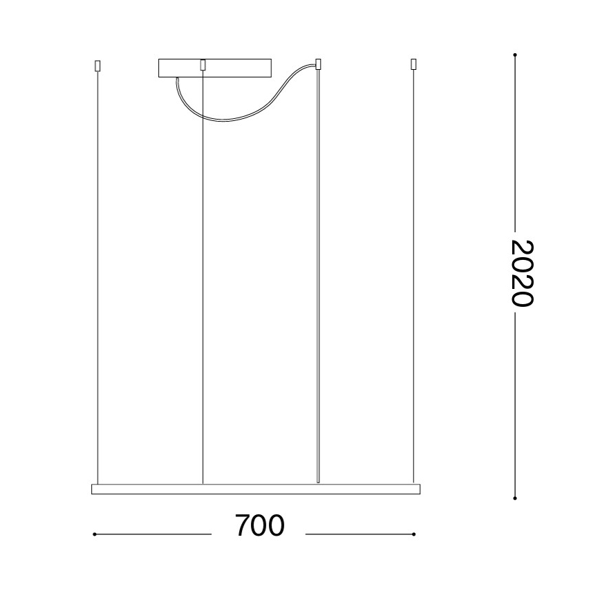Ideal Lux - LED-Pendelleuchte an Seil ORACLE SLIM LED/44W/230V 3000K CRI 90 70x70 cm goldfarben