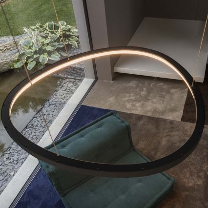 Ideal Lux - LED-Pendelleuchte an Stahlseil GEMINI LED/47W/230V 2700K Ø 61 cm CRI 90 schwarz