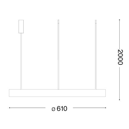 Ideal Lux - LED-Pendelleuchte an Stahlseil GEMINI LED/47W/230V 4000K Ø 61 cm CRI 90 Messing