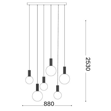 Ideal Lux - LED-Pendelleuchte an Stahlseil ODEON LED/39W/230V CRI 90 beige/weiß