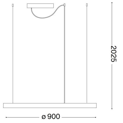 Ideal Lux - LED-Pendelleuchte an Stahlseil ORACLE SLIM LED/53W/230V 4000K CRI 90 Ø 90 cm weiß