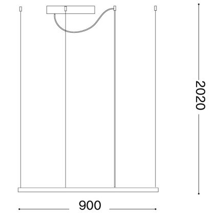 Ideal Lux - LED-Hängeleuchte an Kabel ORACLE SLIM LED/53W/230V 3000K CRI 90 90x90 cm goldfarben