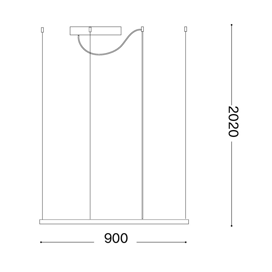 Ideal Lux - LED-Hängeleuchte an Kabel ORACLE SLIM LED/53W/230V 3000K CRI 90 90x90 cm goldfarben