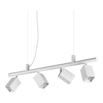 Ideal Lux - LED-Pendelleuchte DYNAMITE mit Seilabhängung 4xGU10/7W/230V CRI 90 weiß