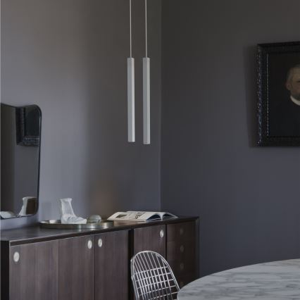 Ideal Lux - LED-Pendelleuchte LOOK 1xGU10/7W/230V CRI 90 Ø 6 cm weiß