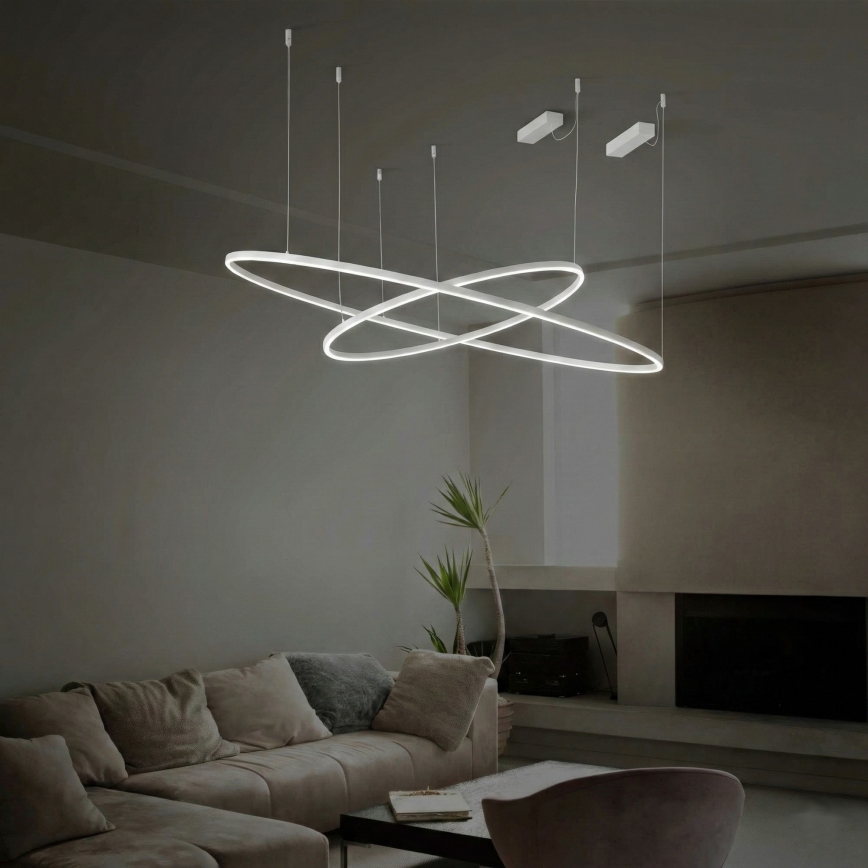 Ideal Lux - LED-Hängeleuchte an Kabel ORACLE SLIM LED/29W/230V 2700K CRI 90 Ø 50 cm weiß