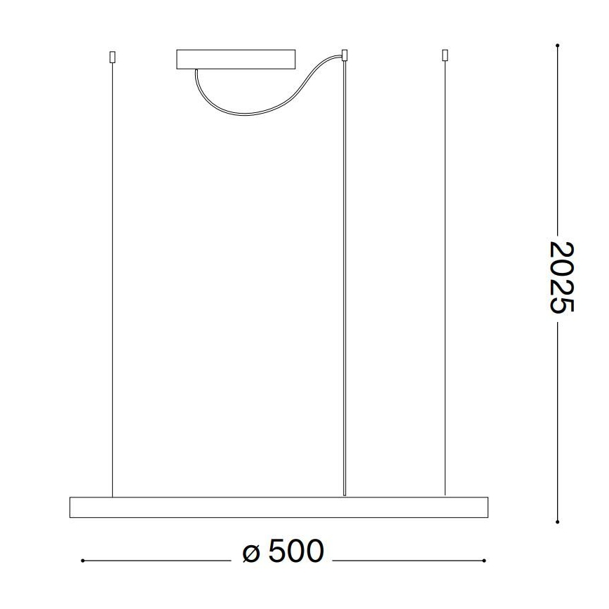 Ideal Lux - LED-Pendelleuchte an Stahlseil ORACLE SLIM LED/29W/230V 3000K CRI 90 Ø 50 cm weiß
